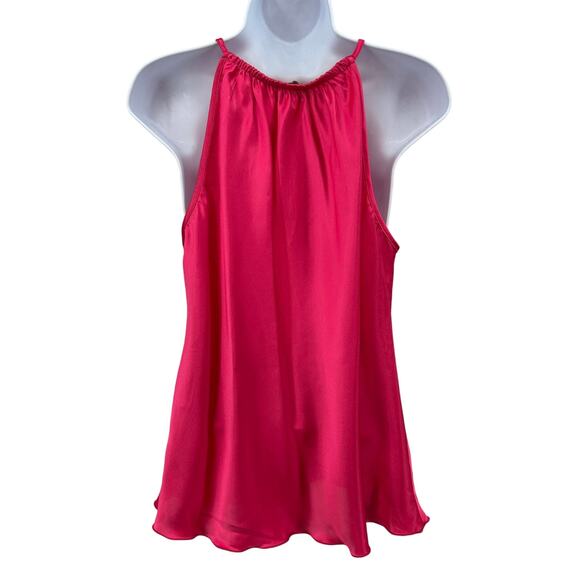 Nicole Miller Halter Tank Top Size S Pink Satin Scoop Neck Pullover Lightweight - Picture 5 of 9